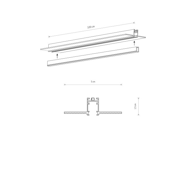 NANO-LVM RECESSED TRACK 1M black 11730 Nowodvorski