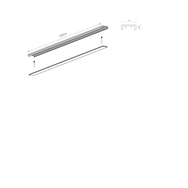 UT-LVM MINI TRACK 1 METRE black 11320 Nowodvorski